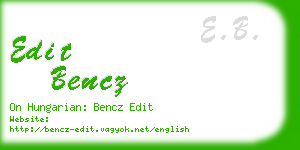 edit bencz business card